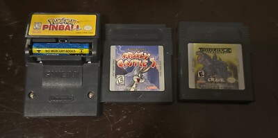 GameBoy Color Games Lot - Pokémon Pinball, Crazy Castle 3, Godzilla The Series -image