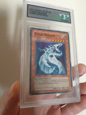 2005 Yugioh CYBER DRAGON CRV-EN015 1ST EDITION DSG 8.5 NM/MINT SUPER RARE-image