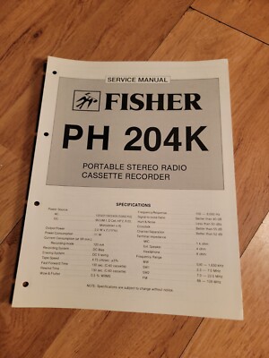 Fisher PH 204K Boombox Stereo Service Manual repair-image