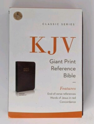Thomas Nelson KJV Giant Print Reference Bible Burgundy Leather Flex-image