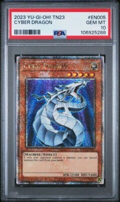 PSA 10 GEM MINT 2023 Cyber Dragon Yu-Gi-Oh TN23-EN005 Quarter Century Rare EN-image