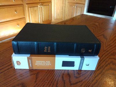 KJV Personal Size LARGE PRINT Reference Bible Genuine Bk Leather~ Retails 109.99-image