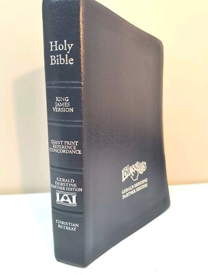 Bible KJV Giant Print Reference Study Gerald Derstine Christian Retreat Leather-image