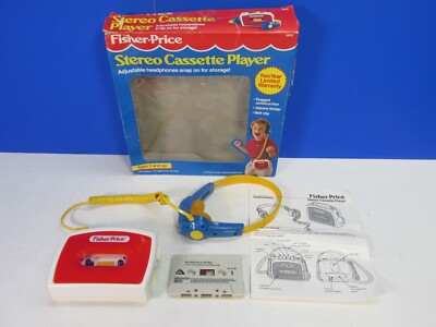 RARE 3830 vintage FISHER PRICE FP MUSIC STEREO CASSETTE TAPE PLAYER WORKING-image