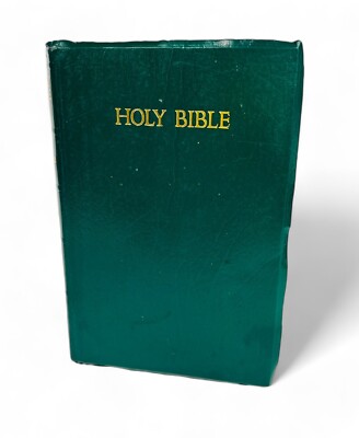 HOLY BIBLE Green Leather Bound New King James Version 1982 Thomas Nelson-image