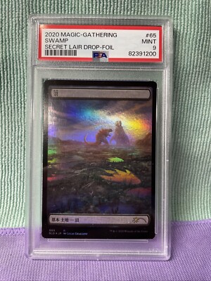 MTG Swamp Secret Lair Drop 065 Foil Rare Godzilla PSA 9 Mint-image