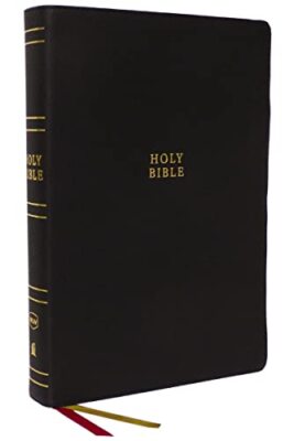 NKJV Holy Bible Super Giant Print Reference Bible Black Genuine Leather 43000...-image