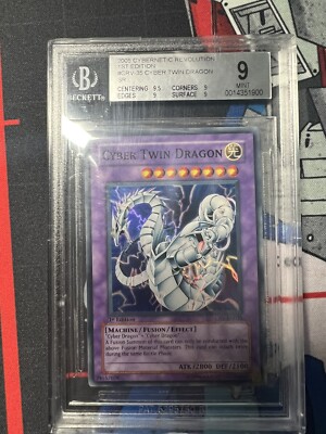 2005 Yugioh Cyber Twin Dragon CRV-35 1st Edition BGS 9-image