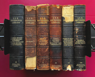ICS Reference Library (c.1910) 6 Vol Large Lot Engineering, Finances Antique Set-image