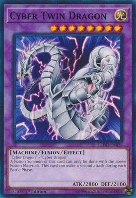1 x Cyber Twin Dragon - LEDD-ENB26 - Common - 1st Edition Near Mint, English-image