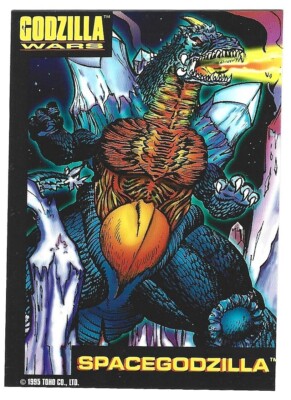 GODZILLA WARS CARD #1 SPACEGODZILLA TRENDMASTERS TOY INSERT CARD TOHO 1995-image