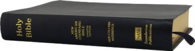 NASB Side-Column Reference Wide Margin Bible; Black Genuine Leather-image