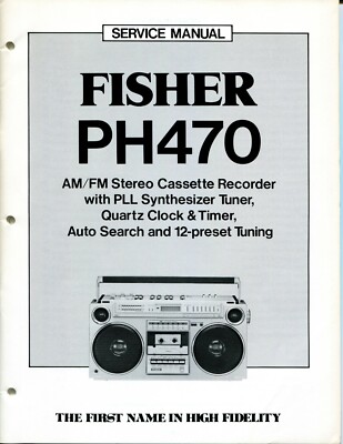 Vintage Fisher Service Manual AM/FM Stereo Radio Cassette Recorder PH-470-image