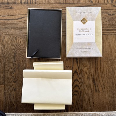 KJV Large Print Reference Bible Goatskin Genuine Leather -  Never Used-image