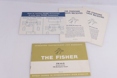 Fisher FM-90-B FM Stereo Tuner Operating Instructions & Warranty==Original!-image