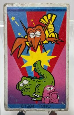 Godzilla Godzilland Menko Card TOHO 1984 Minilla Kamacuras Cute Kaiju Japan-image