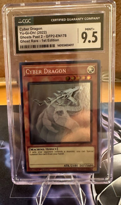 YUGIOH Cyber Dragon - Ghost Rare - 1st Ed - CGC 9.5 Mint CUSTOM MAT INCLUDED -image