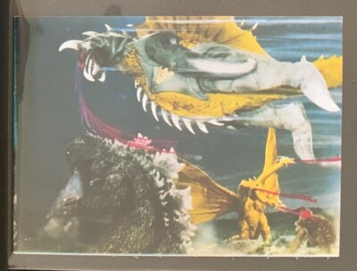 1973 vintage GODZILLA Amada Toho kaiju Card Japanese Gigan Ghidorah Anguirus #9A-image