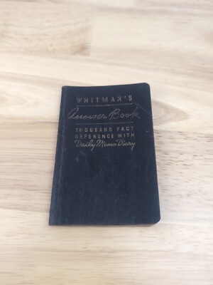 Vintage 1939 Whitman's Answer Book Leather Bound Thousand Fact Reference-image