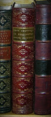 12 SOLDIERS; CROMWELL TO WELLINGTON, 1900,   WILKINSON,  LEATHER PRIZE BINDINGS-image