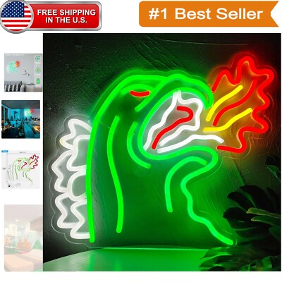 Vibrant LED Neon Wall Sign - King Godzilla Design for Gaming Room Lighting-image