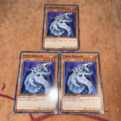 🔥 3x YUGIOH Cyber Dragon SGX1-ENG01 Common PLAYSET SPEED DUEL NM 1ST ED-image