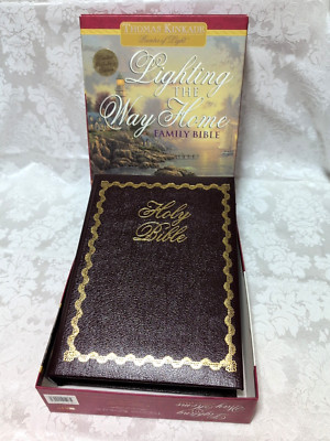 2002 Holy Bible Thomas Kinkade Lighting the Way Home Bonded Leather NKJV Large-image