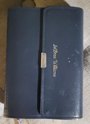 KJV LARGE PRINT COMPACT BIBLE Blue Bonded Leather Snap Flap Holman 2005 UNUSED-image