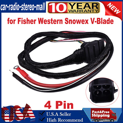 4 Pin Truck Side Battery Cable 42014 for Fisher Western Snowex V-Blade New-image
