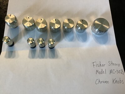 Fisher MC-3025 Stereo Record Player Cassette System Chrome Knobs Only-image