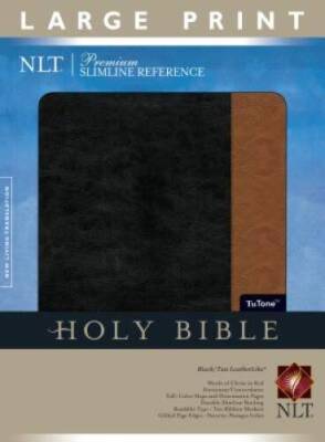 Premium Slimline Reference Bible NLT, Large Print, TuTone - Leather Bound - GOOD-image