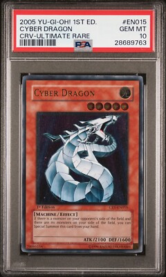 YUGIOH PSA 10 Cyber Dragon CRV-EN015 Ultimate Rare 1st Edition-image