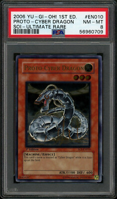 Yugioh Proto-Cyber Dragon 1st Edition SOI Ultimate Rare PSA8 NM-Mint English!-image