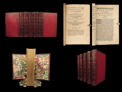 1572 PLUTARCH Parallel Lives Latin & GREEK Alexander Great 5v FAMED Estienne-image