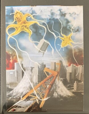 1973 vintage GODZILLA Amada Toho kaiju Card Japanese Dogora #62 b-image