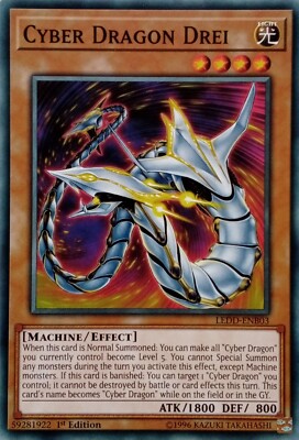 LEDD-ENB03 CYBER DRAGON DREI COMMON 1ST EDITION YuGiOh CARD-image
