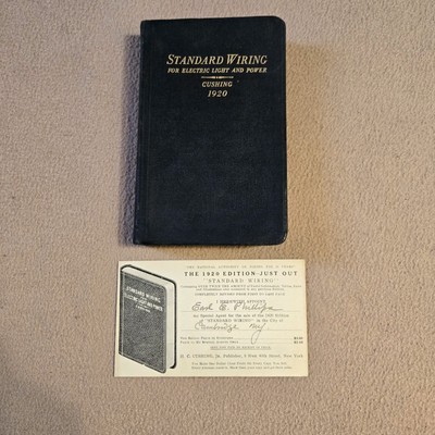 Standard Wiring For Electric Light And Power, Cushing, 1920 Edition, with Card-image