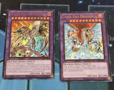 Yugioh Cyber End Dragon Cyberdark End Dragon Misprint Set SDCS-EN041 SDCS-EN044-image