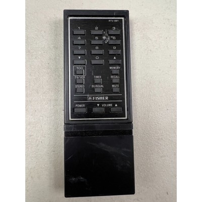 Fisher RTV-881 TV VCR Stereo Replacement Remote Control Genuine OEM Black-image