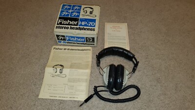 Vintage Fisher HP-70 Stereo Headphones - With Box and Manual-image