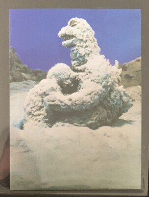 1973 vintage GODZILLA Amada Toho kaiju Card Japanese Frozen Godzilla & Jr #30-image