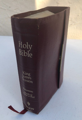 Nelson Holy Bible 344SBG KJV Compact Snap Flap Reference Red Letter Leather-image