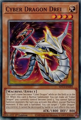 SDCS-EN005 CYBER DRAGON DREI COMMON 1ST EDITION YuGiOh CARD-image