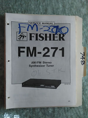 Fisher FM-271 service manual original repair book stereo tuner radio-image