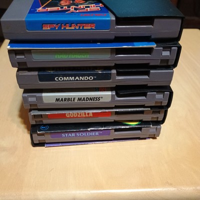 Lot Of 6 Untested Nes Games Godzilla With Booklet - Spy Hunter With Booklet READ-image