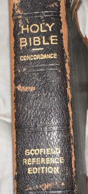 Holy Bible Scofield Reference Edition Concordance Oxford 1917 Antique Leather-image