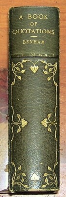 Book of Quotations Proverbs & Household Words W. Gurney Benham 1907 Leather Book-image
