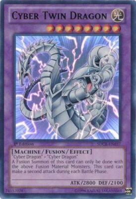 Cyber Twin Dragon - SDCR-EN037 - Ultra Rare - 1st Edition x1 - Heavily Played-image