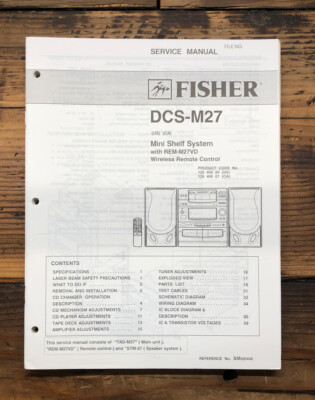 Fisher DCS-M27 Stereo  Service Manual *Original*-image