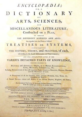 Thomas Dobson First US Printing 1798 Encyclopedia after the Britanica 2 Volumes.-image